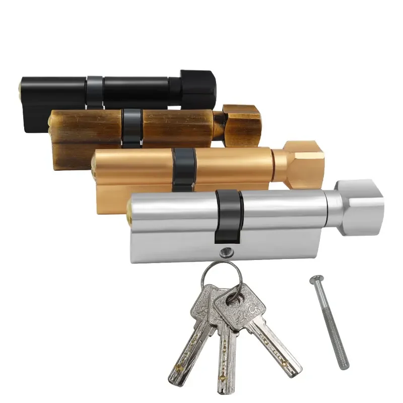 Tür Zylinder Schloss Vorgespannt 70mm 3 Schlüssel Anti-Diebstahl Eingang Messing AB Türschloss Home Security Innen Schlafzimmer 