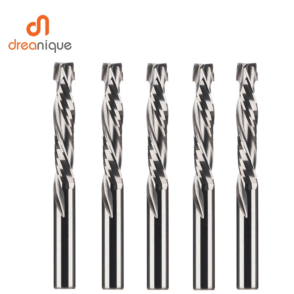 5 Pçs/lote Cortador De Fresagem De Compressão Carpintaria Para BAIXO Corte Dois Flauta Espiral