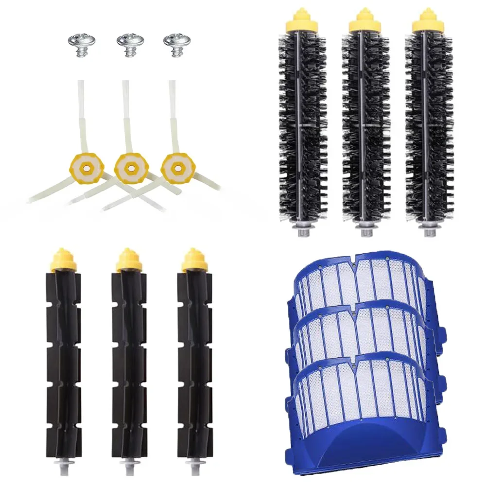Aero Vac Filter & Schlägerborstenbürsten & Seitenbürsten für iRobot Roomba 600 Serie 620 630 650 660