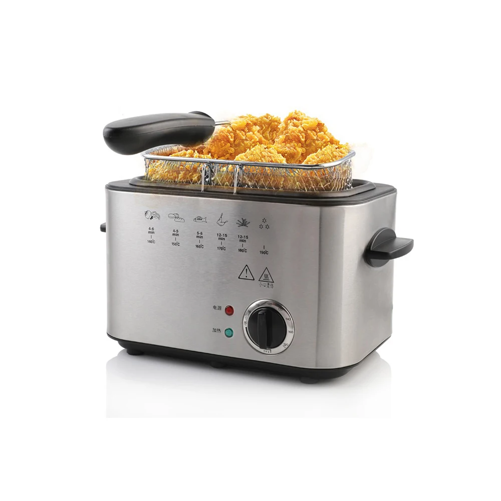 Elektrische Bratmaschine für Haushalt/Gewerbe, 1,5 l, multifunktionale rauchfreie Fritteusen,