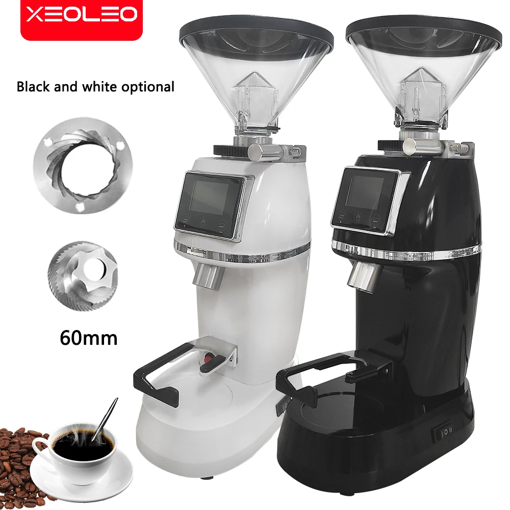Xeoleo moedor de café elétrico 60mm cônico rebarbas controle sincronismo quantitativo 300w/1000rpm