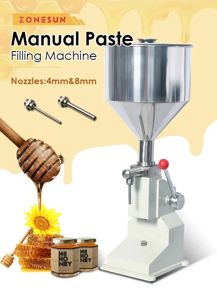 ZONESUN Hand Lebensmittel Öl Füllung Maschine Wasser Sauce Creme Honig Flüssige Paste Verpackung