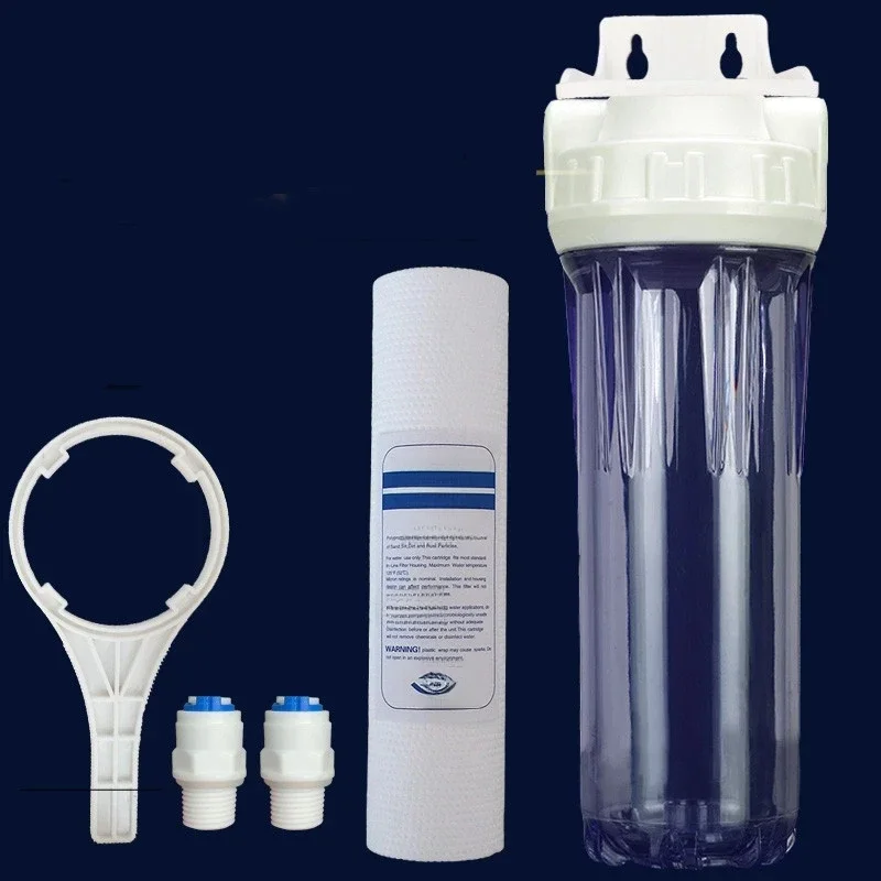 10 zoll 1/2 1/4 schnelle verbindung pre filter schraubenschlüssel wasser filter gehäuse PP baumwolle