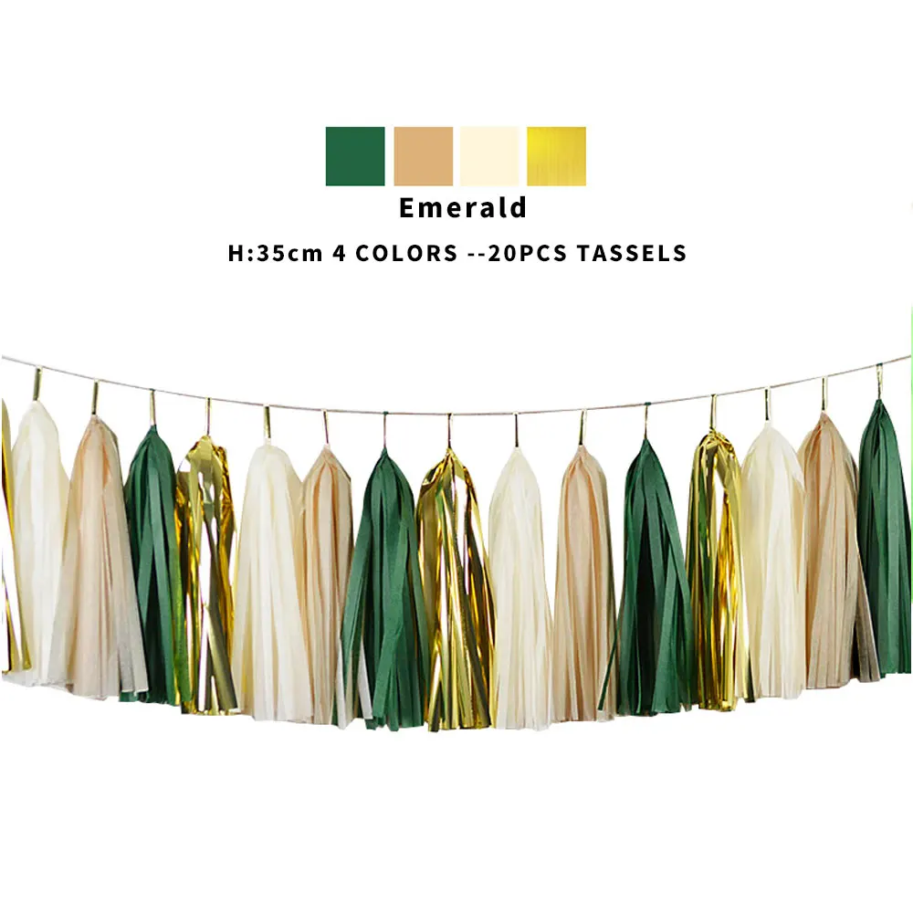 20pcs Multicolor DIY Tissue Paper Tassel Garland Sets Baby Shower Anniversary  Birthday Party