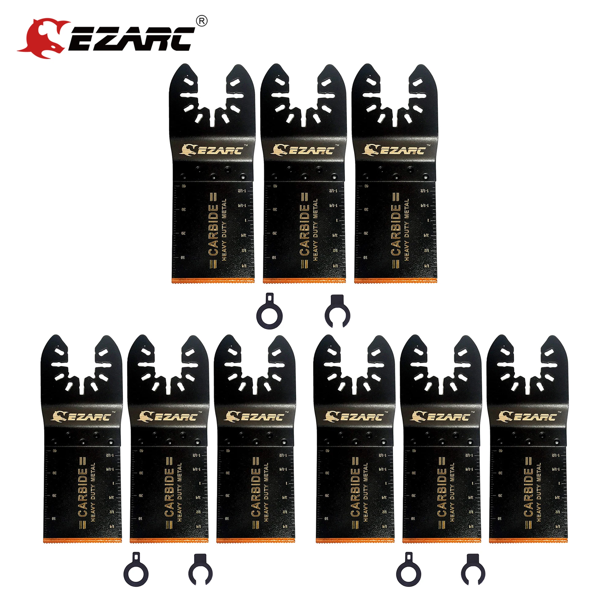 EZARC 3/6/9Pcs Carbide Tooth Blade Oscillating Saw Blades Multitool Oscillating Tool Accessories for
