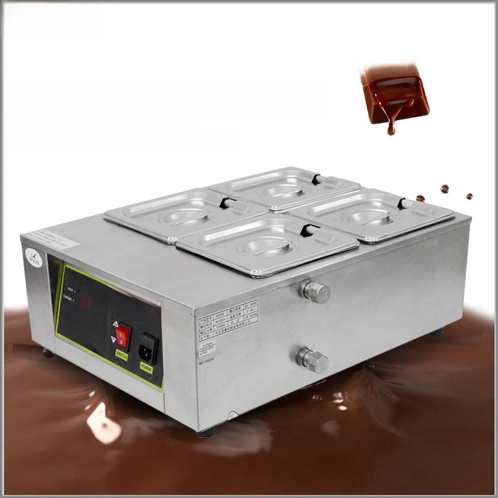 XEOLEO Chocolate Melting Machine Tempering Holding Furnace Chocolate Melter Fogão 4 Tanques Manter