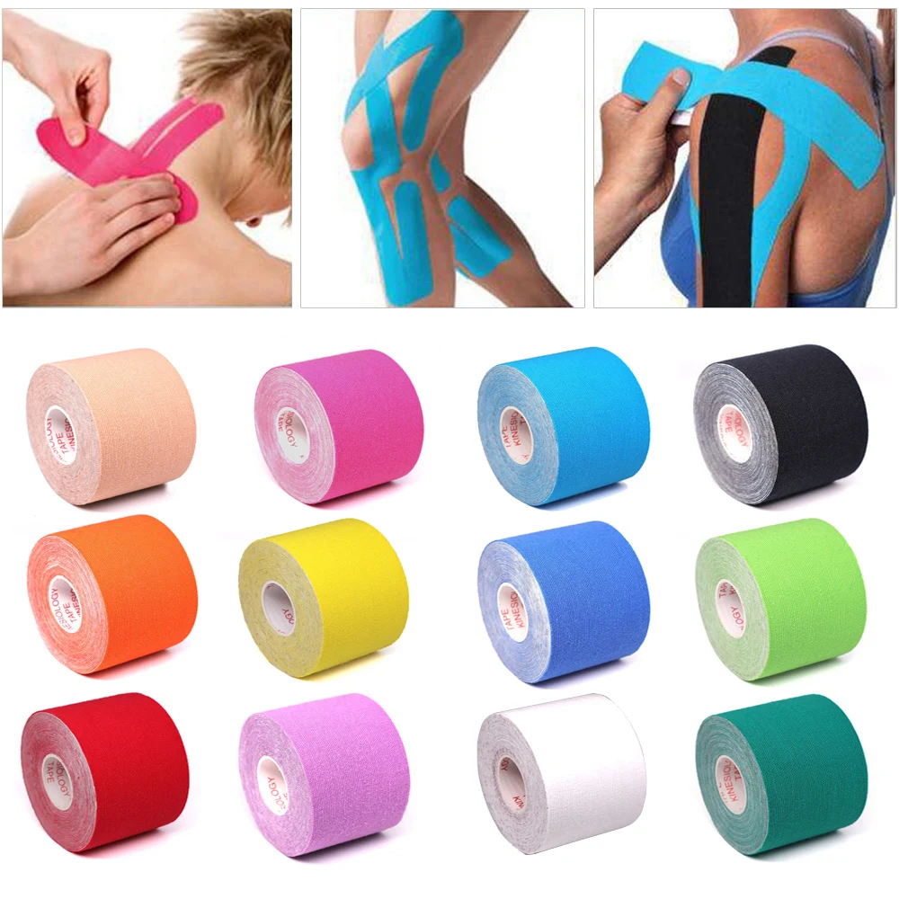 5 Size Kinesiology Tape Athletic Elastoplast Sport Recovery Strapping Gym Waterproof Tennis Muscle