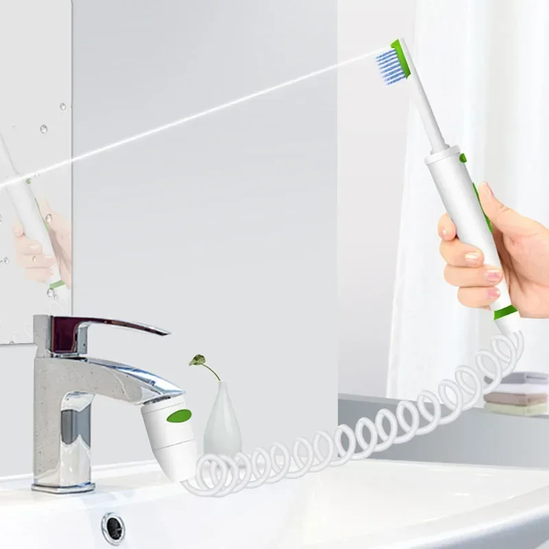 2 In 1 Tragbare Wasserhahn Munddusche Zahnbürste Neue Wasser Flosser Haushalt Dental Wasser Pick Jet