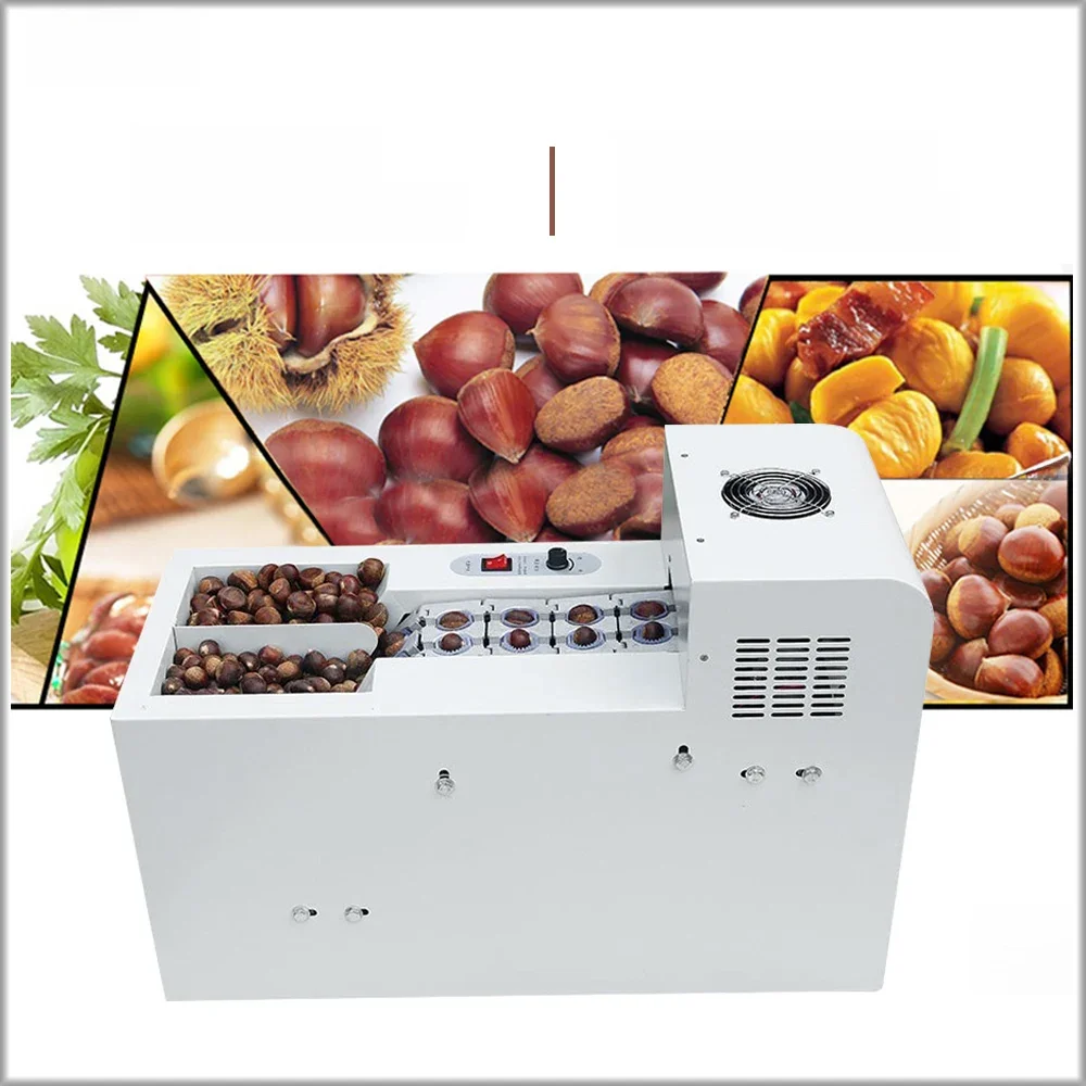 Xeoleo Kommerziellen Kastanien Cutter Elektrische Haselnuss schneide maschine Doppel kette Kastanien