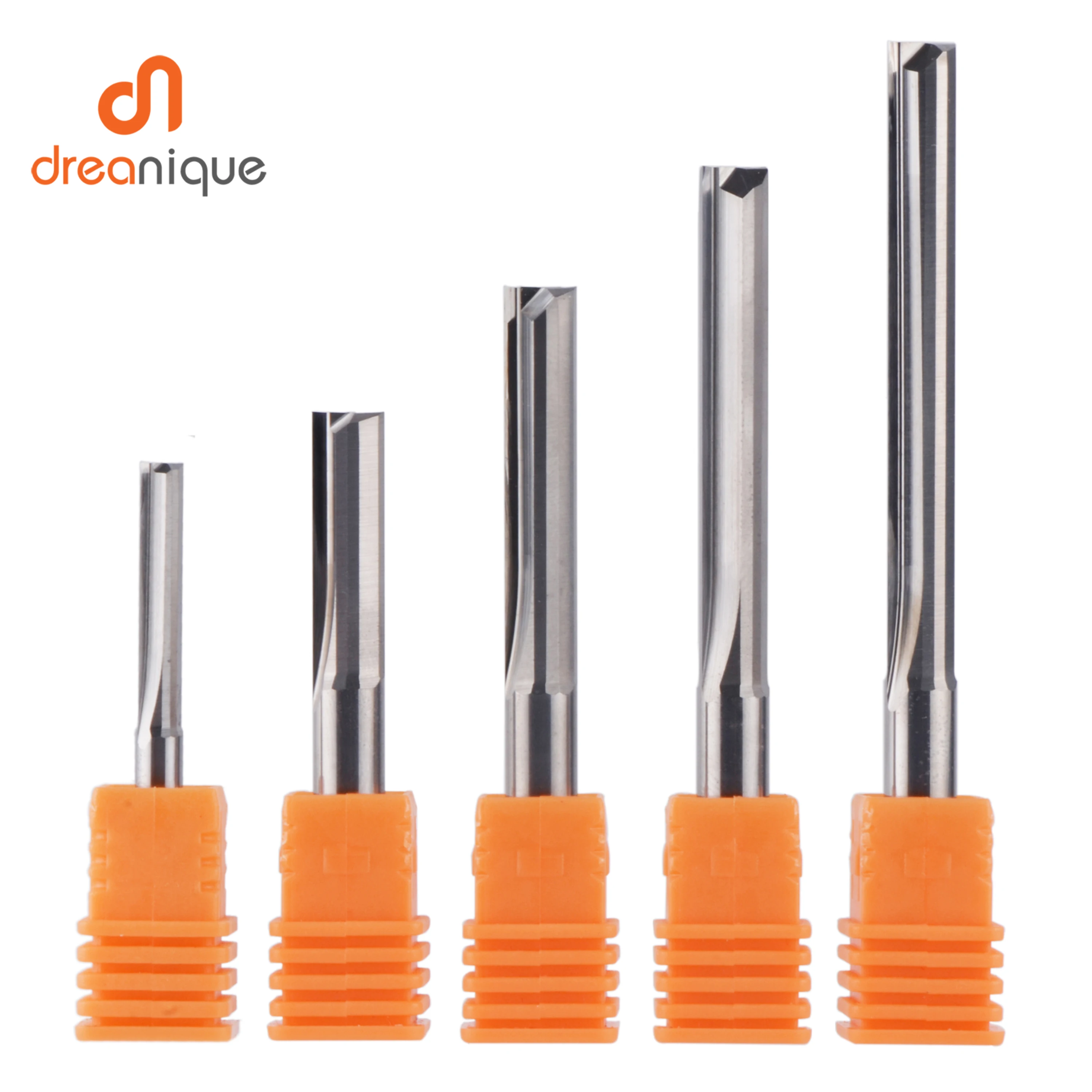 Dreanique 1pc 3.175 4 6 8mm shank 2 flauta carboneto de tungstênio fresa cnc fresa ferramentas