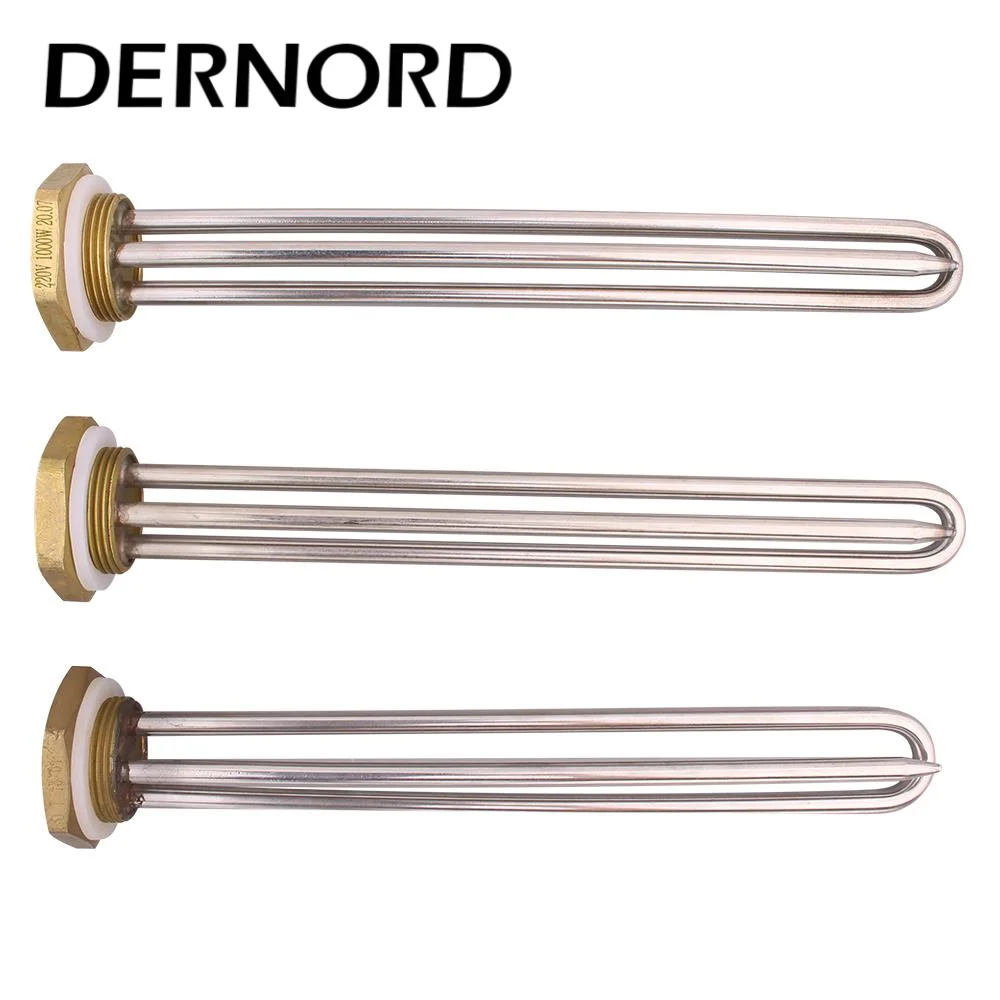 DERNORD Heizung U Typ 220 V 1 kW 1,5 kW 2 kW Heizelement mit Sondenrohr DN32 röhrenförmiger