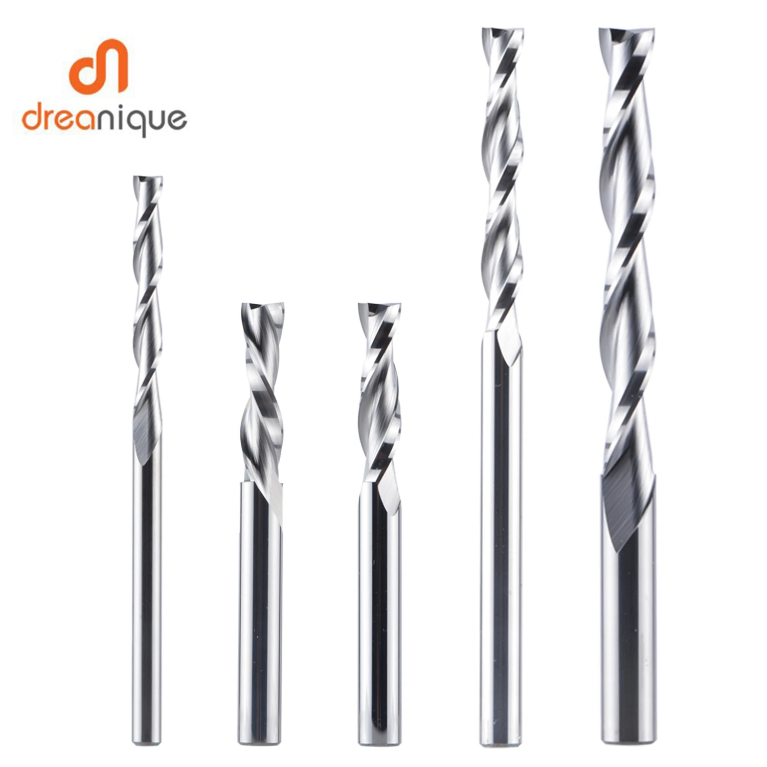 Dreanique 1pc fresa de carboneto sólido 3.175 4 6 8mm 2 flauta espiral roteador bit carboneto fresa