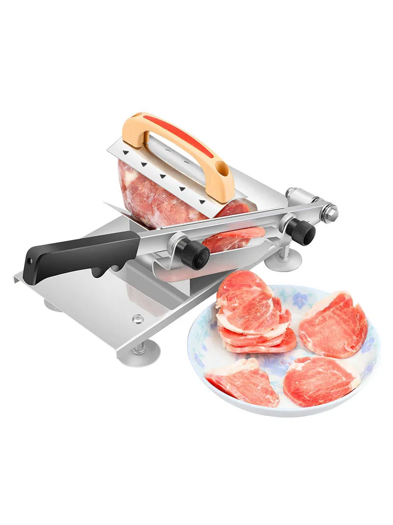 JIQI Fleisch schneiden maschine Legierung + edelstahl Haushalt Manuelle Dicke einstellbare fleisch