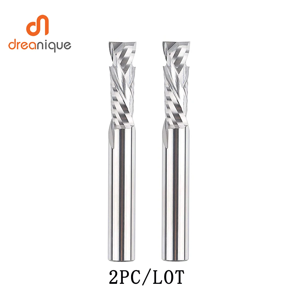 Dreanique 2 pçs/lote CNC Duas Flautas Espiral Moinho de Compressão Carpintaria UP & DOWN Carbide