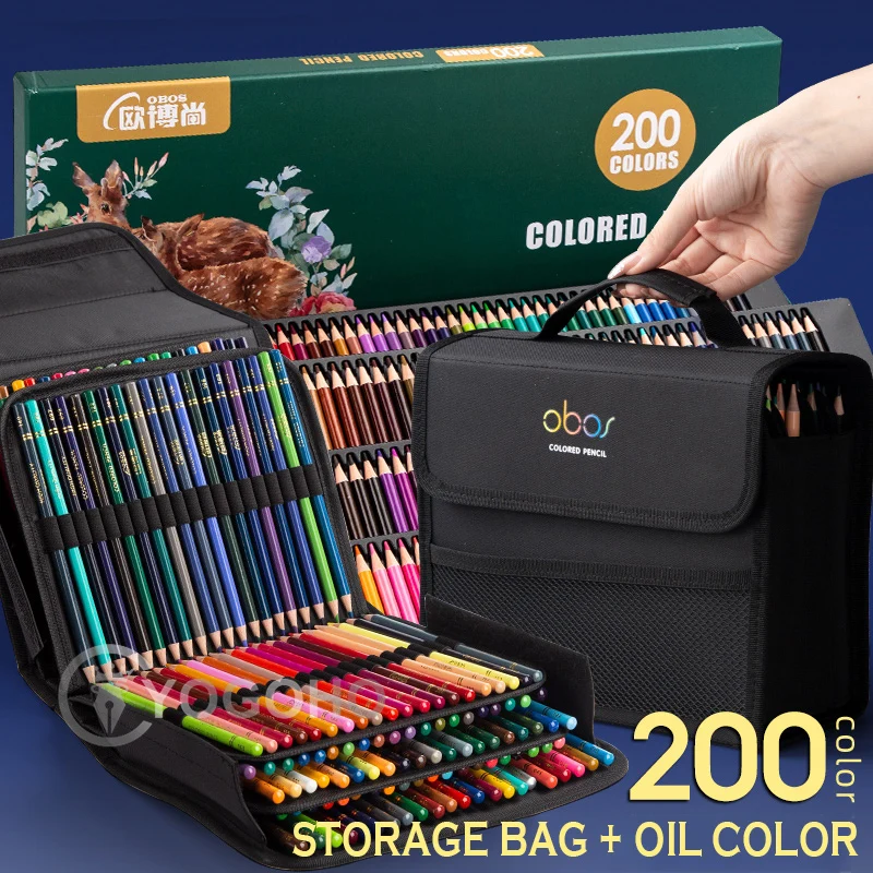 48/72/120/150/200 Professional Oil Color Pencil Set Watercolor Drawing colored pencils  with Storage