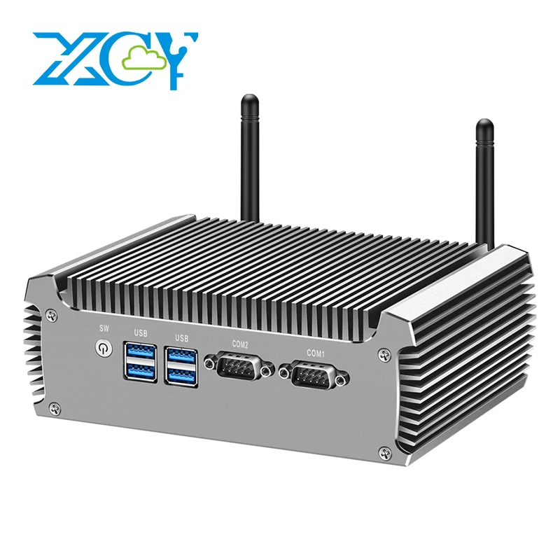 XCY Fanless Industrial Mini PC Intel Core i7-4500U 2x RS-232 Serial Ports Dual GbE LAN 4x USB