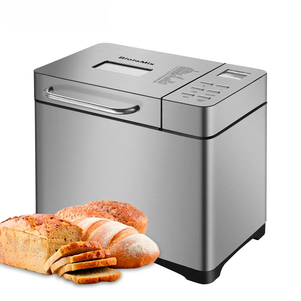 Biolomix Edelstahl 1KG 19-in-1 Automatische Brot Maker 650W Programmierbare Brot Maschine mit 3 loaf