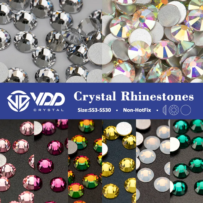 VDD Non Hot Fix  Flatback Rhinestones And Decorations Crystal Nail Art Accessories Nail Sticker DMC
