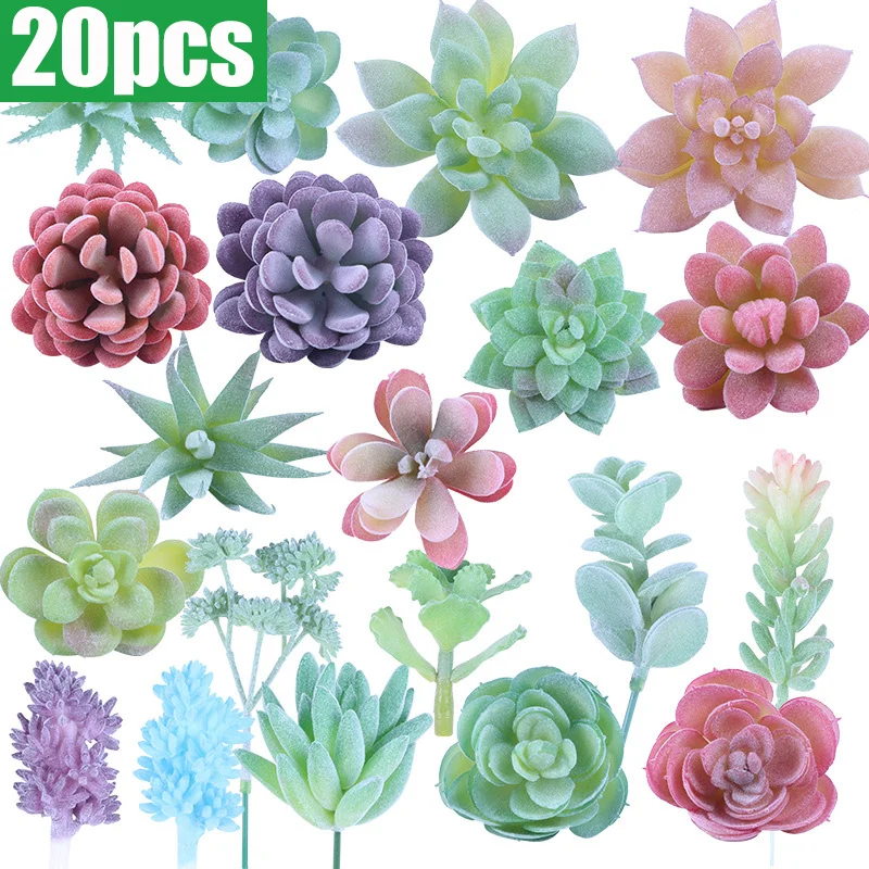 18/20 Stuks Massaal Sappige Kunstplanten Nep Mini Lotus Voor Woondecoratie 2023 Ongepot Tuin Regelen
