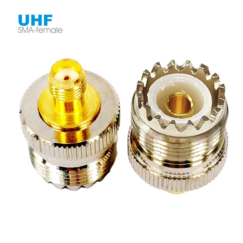 Conector UHF para SMA para Antena de Rádio Automóvel, Adaptador Coaxial Fêmea Jack RF, SO239, PL259