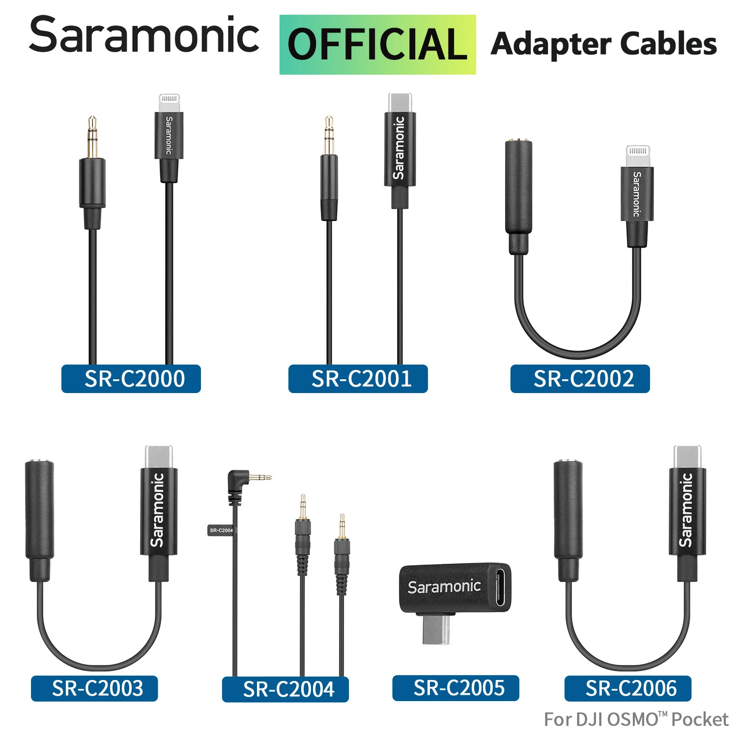 Saramonic-Microfone de extensão profissional  cabo adaptador de áudio para microfone sem fio