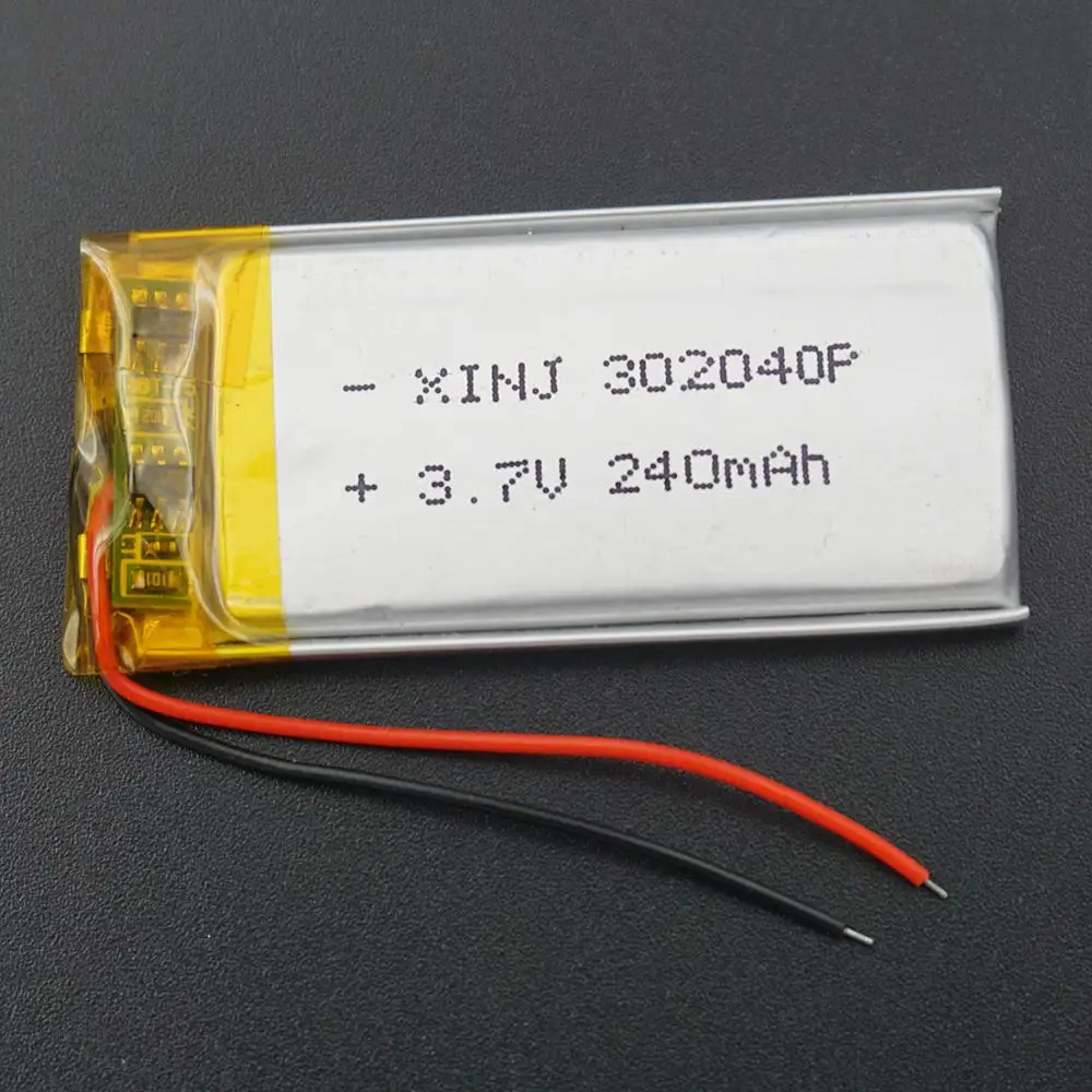 3.7v 240 mah 302040 polímero recarregável li lipo bateria pilha de lítio para câmera do carro dvr
