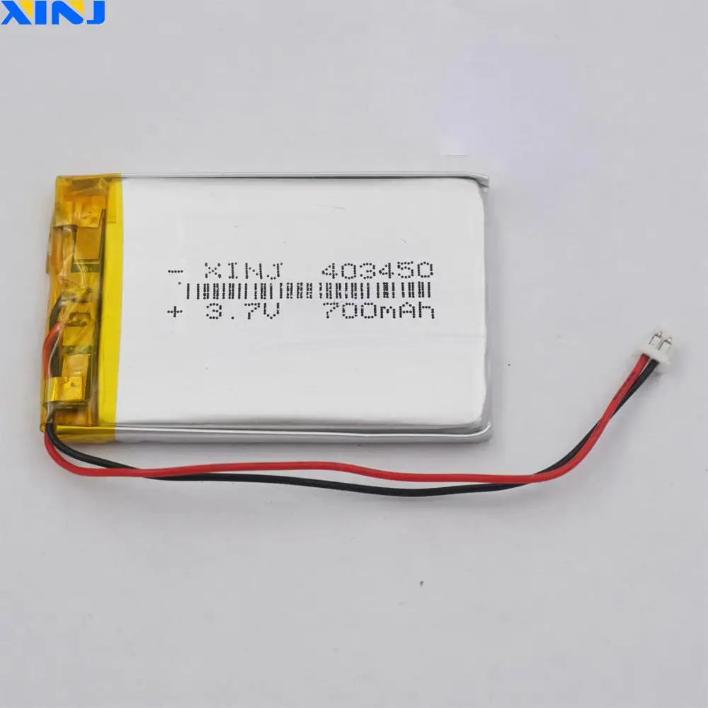 3.7v 700mah 2.59wh 403450 polímero li bateria jst 2pin 1.5mm conector para gps sat nav carro câmera
