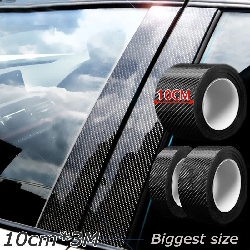 Nano Carbon Fiber Car Sticker DIY Paste Protector Strip Auto Door Sill Side Mirror Anti Scratch Tape