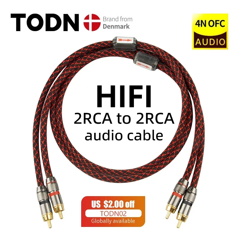 1 paar RCA audio kabel 2 RCA zu 2 RCA Interconnect Kabel HIFI Stereo 4N OFC Stecker auf Stecker Für Verstärker DAC TV auto audio