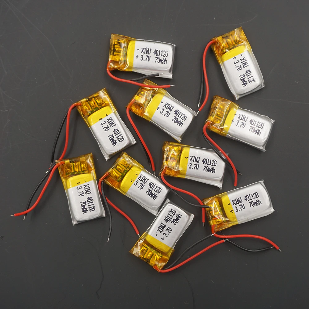 10 stücke 3,7 V 70 mAh 401120 Polymer Li Lithium Lipo Batterie Zelle Für GPS MP3 DIY Bluetooth Lautsprecher Kopfhörer headset Au