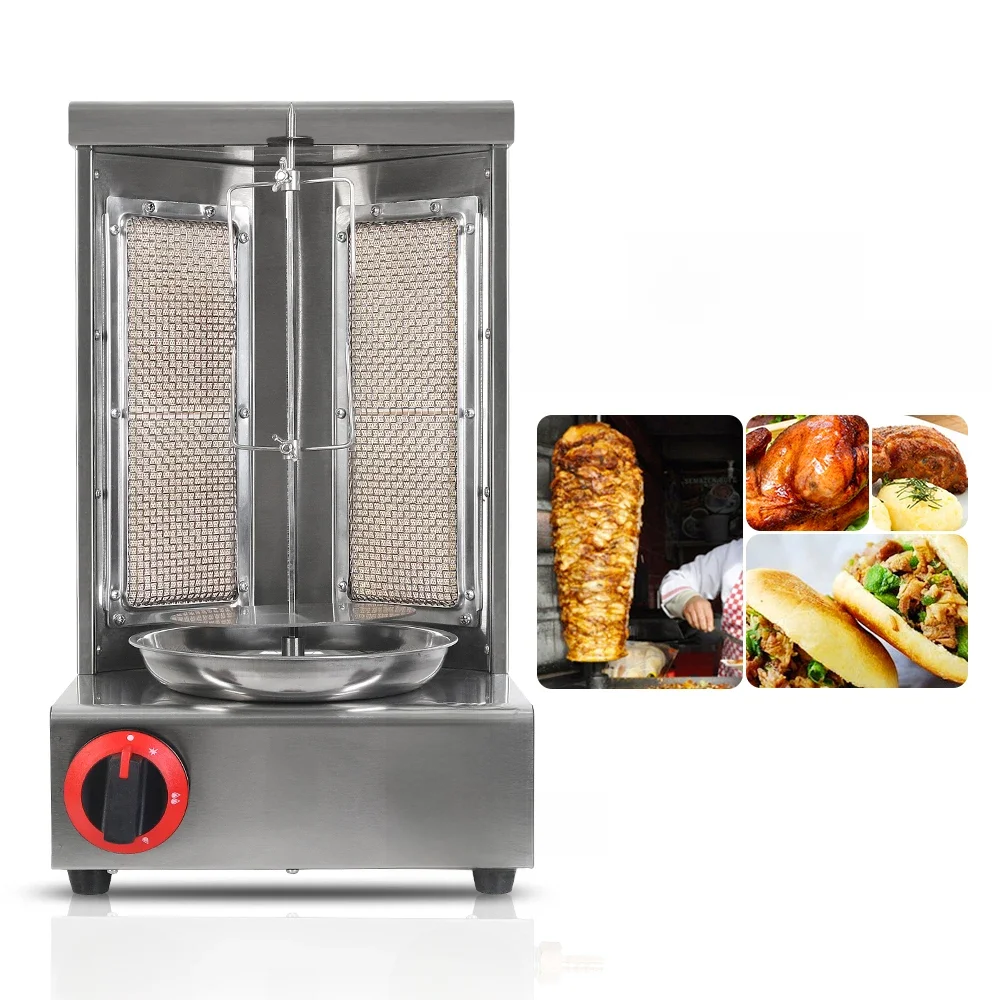LPG Shawarma Grill Döner Kebab Maschine Tacos Rotisserie 220-240V Edelstahl Vertikale BBQ Shawarma