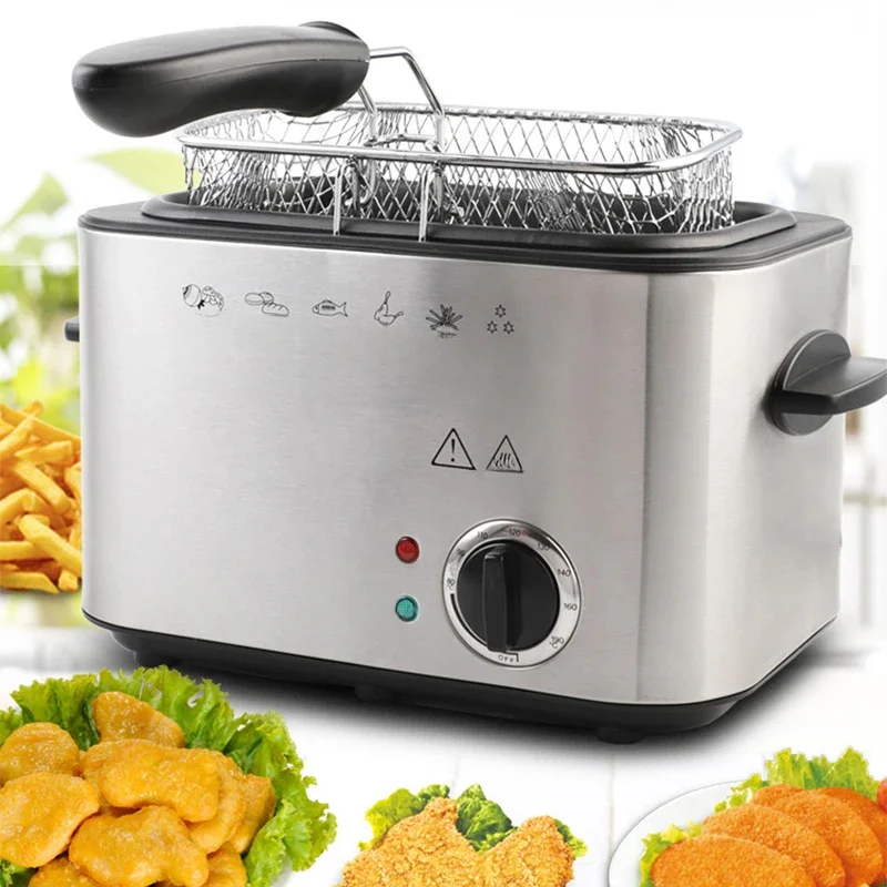 1,2 L Elektrische Friteuse Haushalt Nicht Brennbar Konstante Temperatur Mini Multi-Funktion