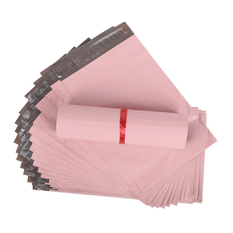 50Pcs Pink Courier Mailer Bags Packaging Poly Package Plastic Self-Adhesive Mailing Express Bag