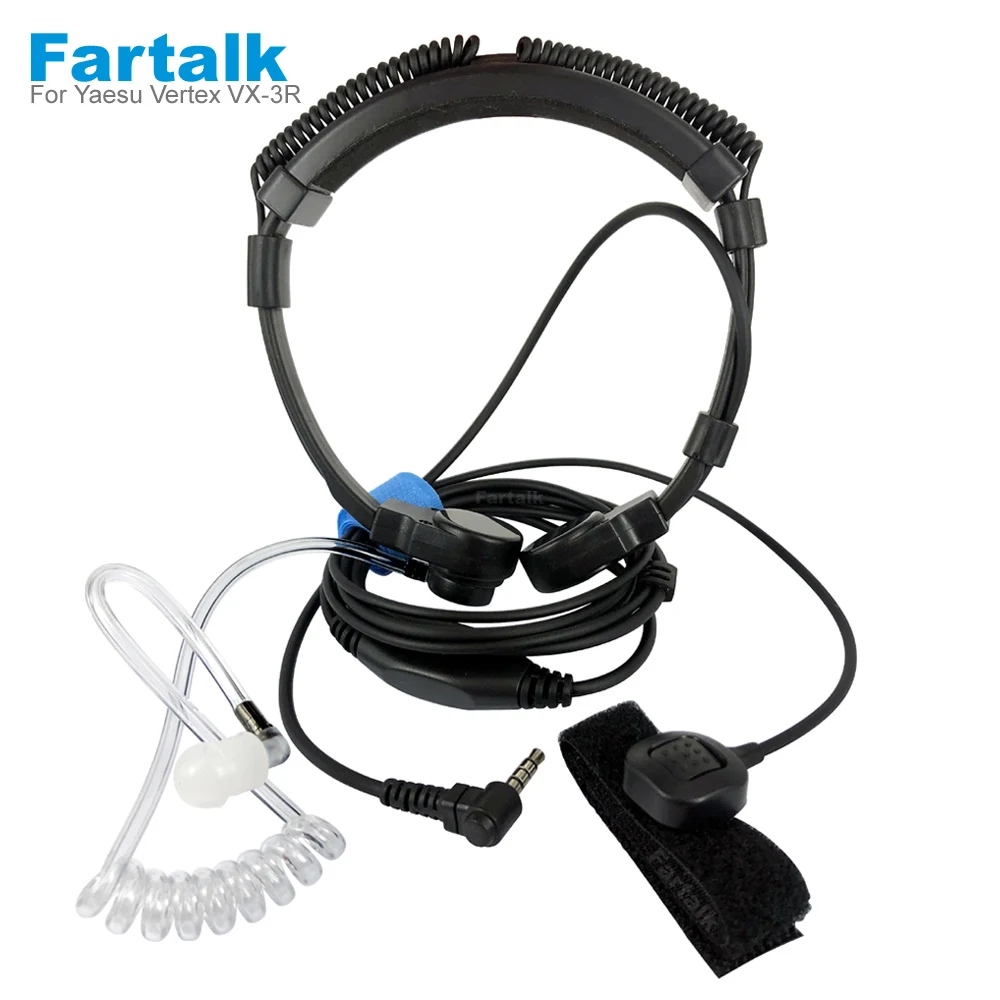 Telescopic Throat Microphone Earpiece Headset Mic for Yaesu Vertex VX-3R 5R 1R 2R 130 150 160 180