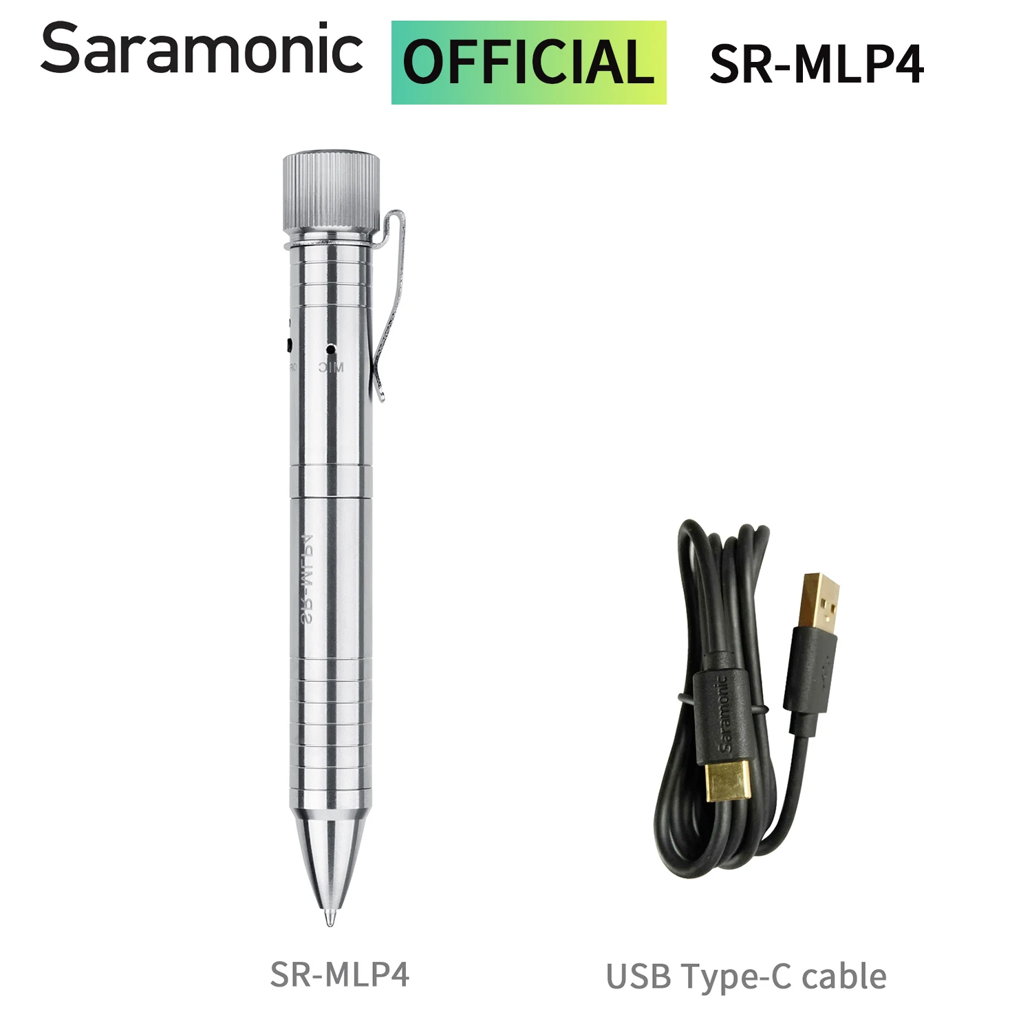 Saramonic SR-MLP4 Multi-functional Stainless Steel Pen With Voice Recorder and Flashlight 8GB
