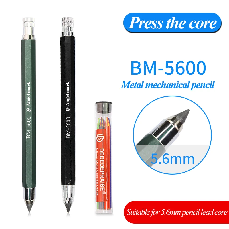 5.6mm Mechanical Automatic Pencils & Charcoal Graphite Pencil Lead Soft Medium Hard HB 2B 4B 6B 8B 14B Sketch Drawing Lead C