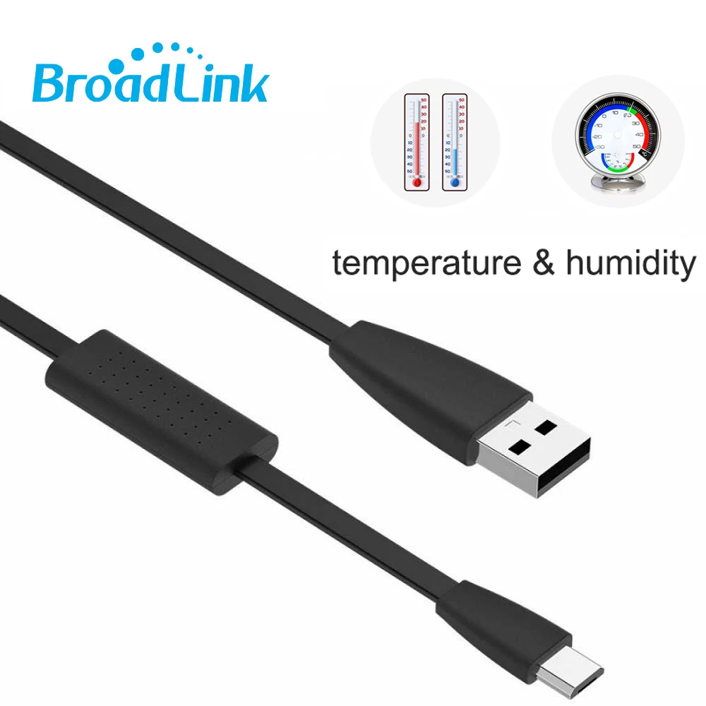 Broadlink HTS2 Sensor Accessory USB Cable Temperature And Humidity Detector Workken Met Rm4 Pro Universal Remote Control