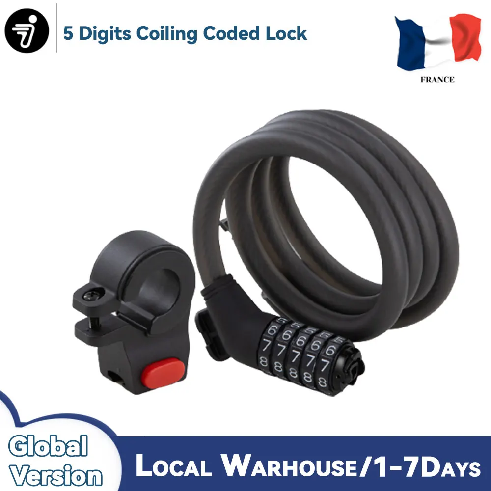 Ninebot 5 Digits Coiling Coded Lock Stainless Steel Wire Anti-Theft Chain Locker For Xiaomi Electric