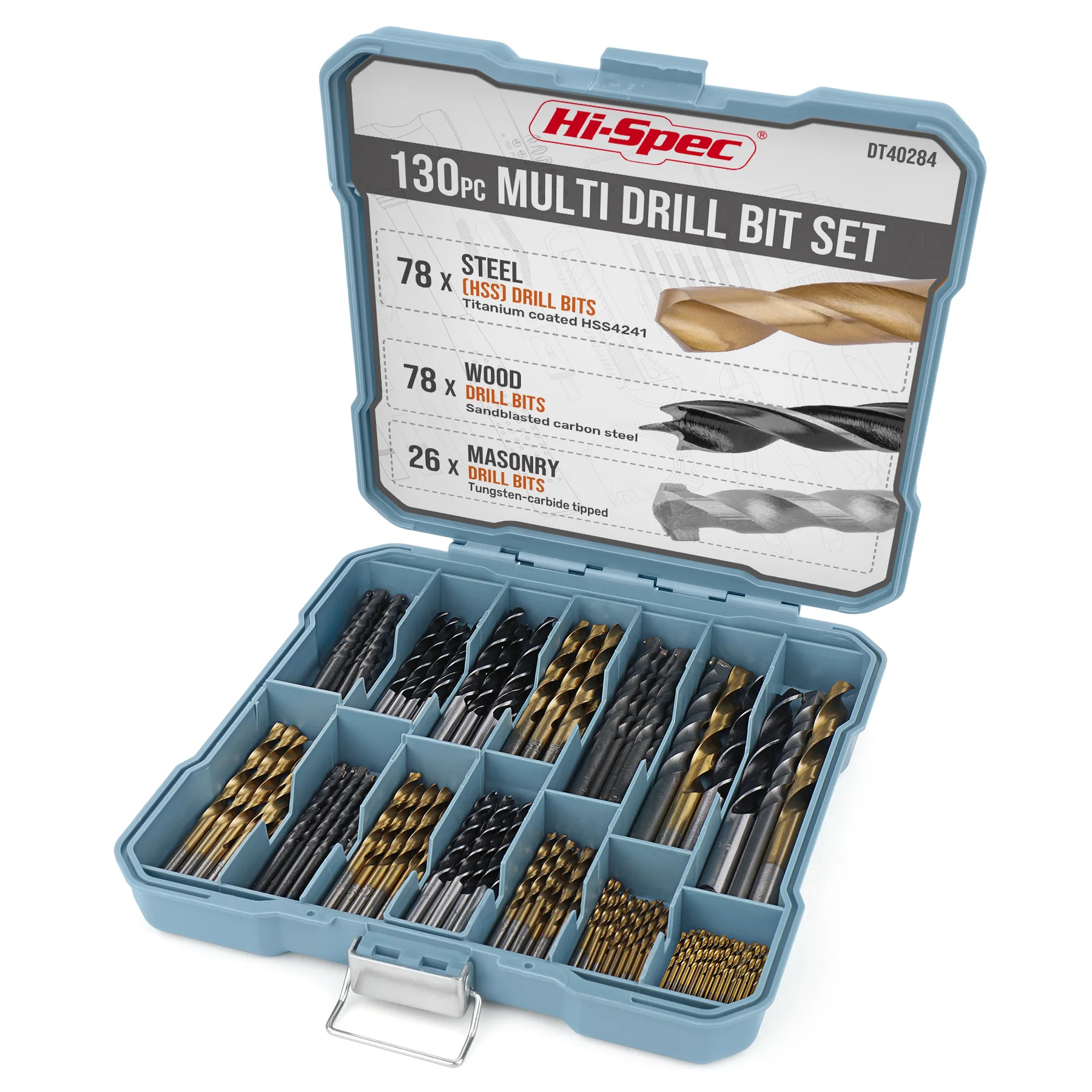 99pcs-130pcs Metal Drill Bit Set 1-10mm Titanium HSS Steel Drill Bit Masonry Drill and Woodworking