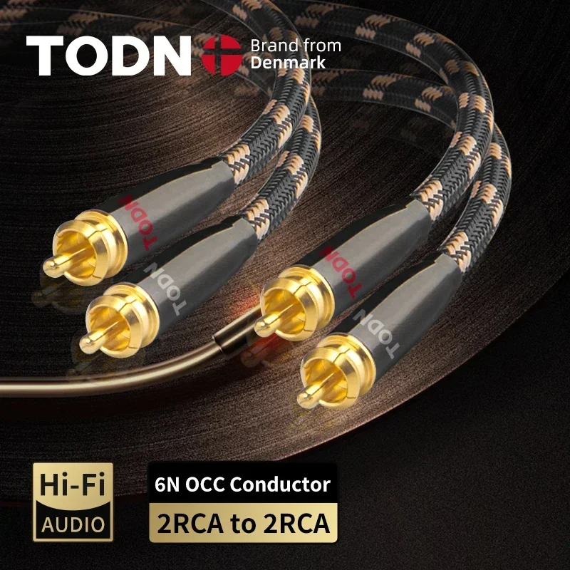 Cabo Topn-audio 6n occ hifi 2rca para 2rca, cabo high-end para amplificador, dac, dp, macho para