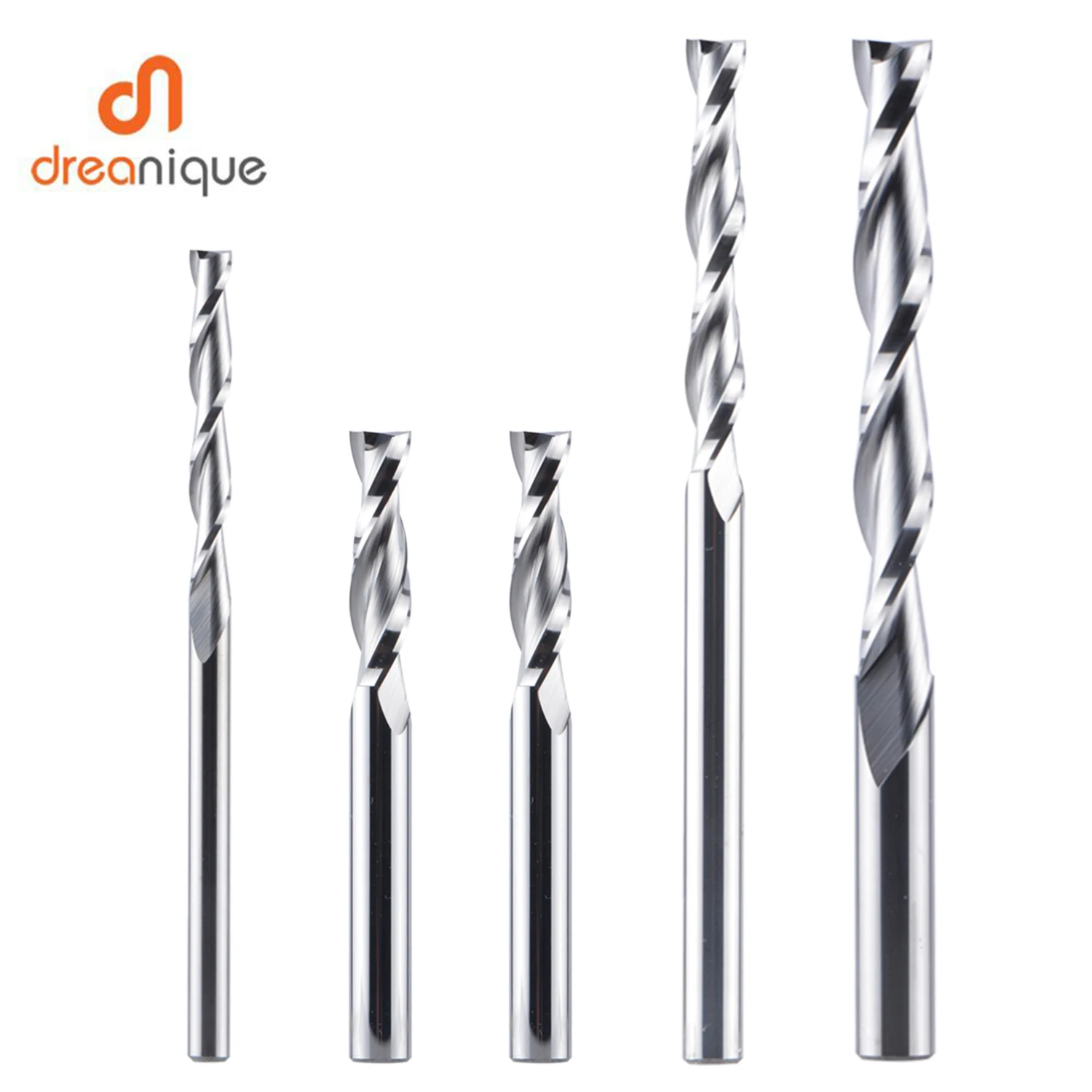 Dreanique 1pc fresa de carboneto sólido 3.175 4 6 8mm 2 flauta espiral roteador bit carboneto fresa
