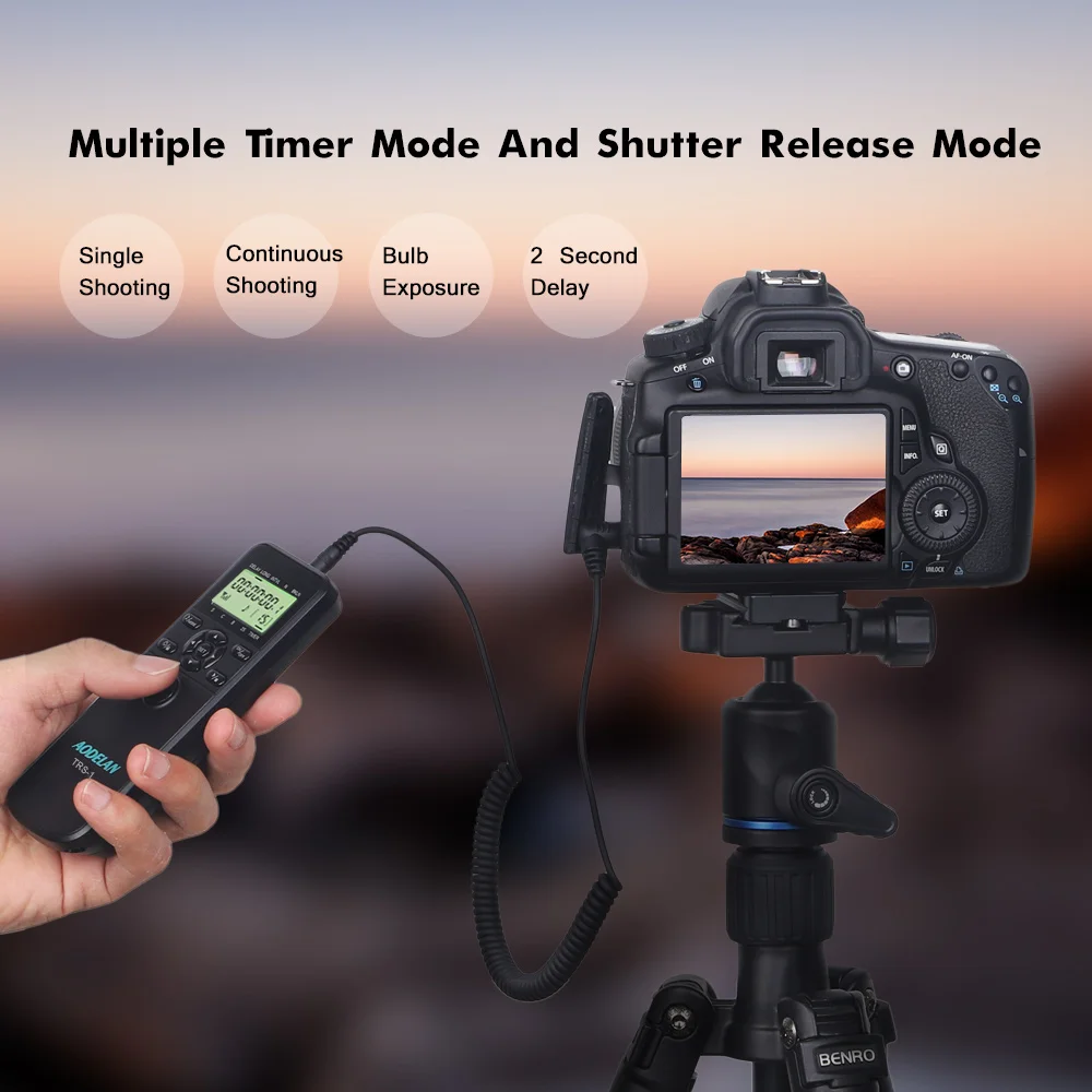 AODELAN TRS-1 Temporizador Controle Remoto Shutter Release Para Canon Nikon Sony Panasonic Olympus