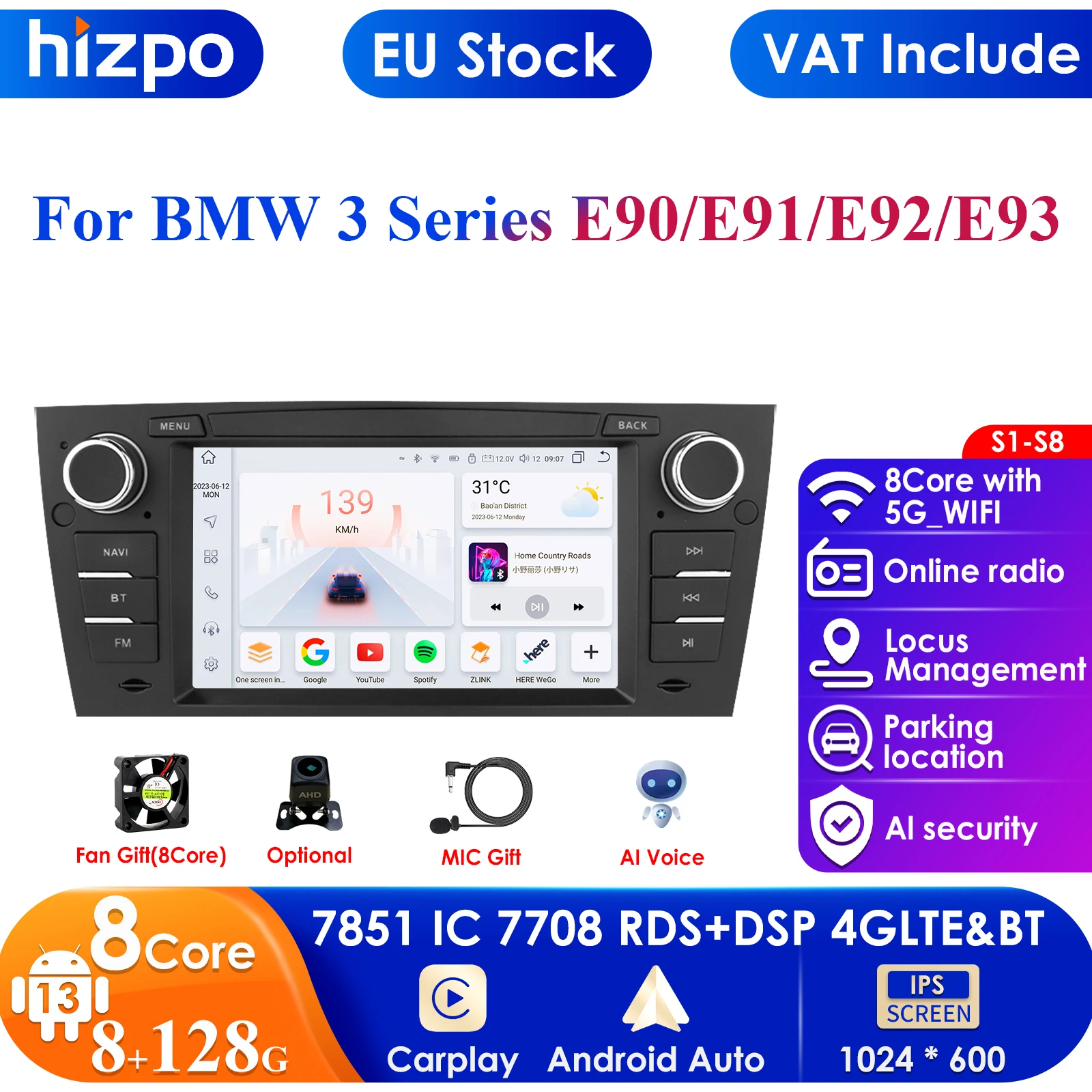 EU Lager No-Vat 2din Auto Android Multimedia Radio Player für BMW 3er E90 E91 E92 E93 GPS Navigation