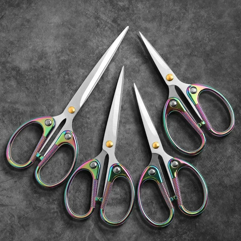 Kleur Titanium Plating Roestvrij Staal Huishoudelijk Gesneden Papier Schaar Naaischaar Voor Handwerk