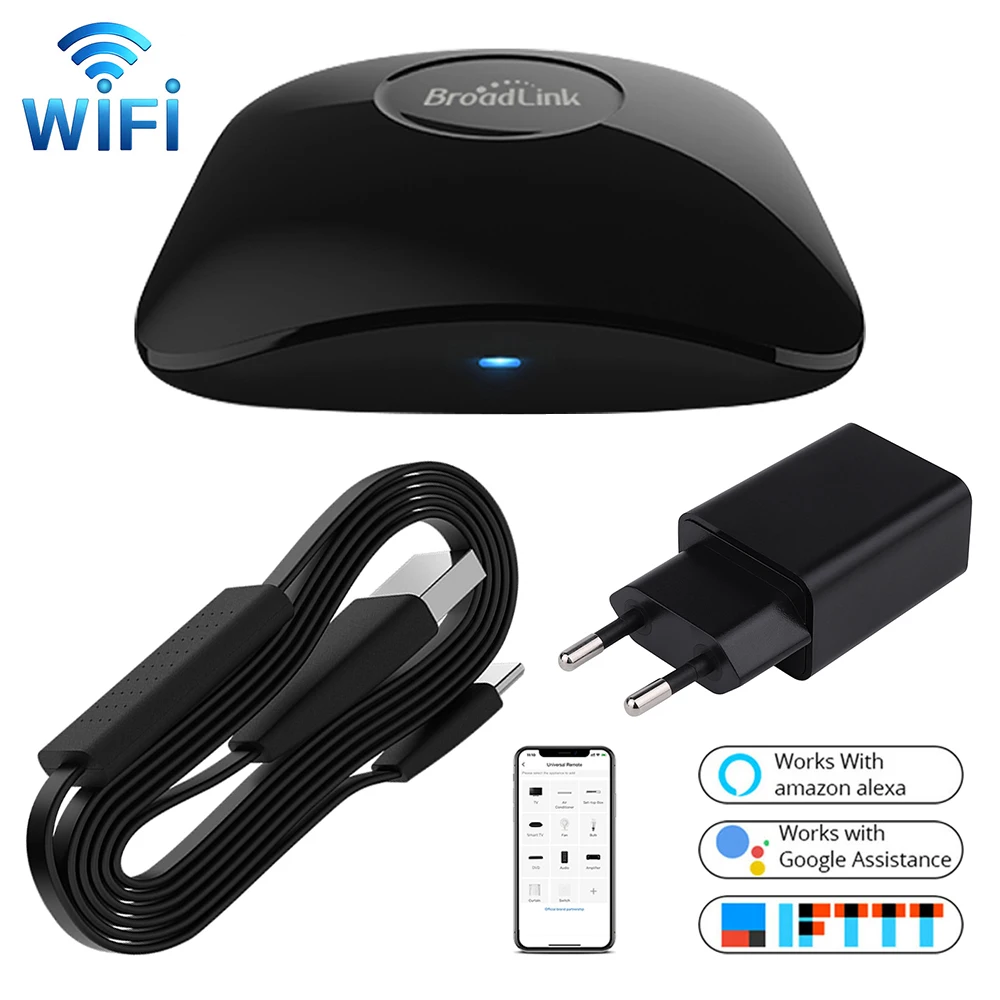 Broadlink-controle remoto universal, rm4 pro, ir, wi-fi, rf, rm4, mini, sensor hts2, funciona com