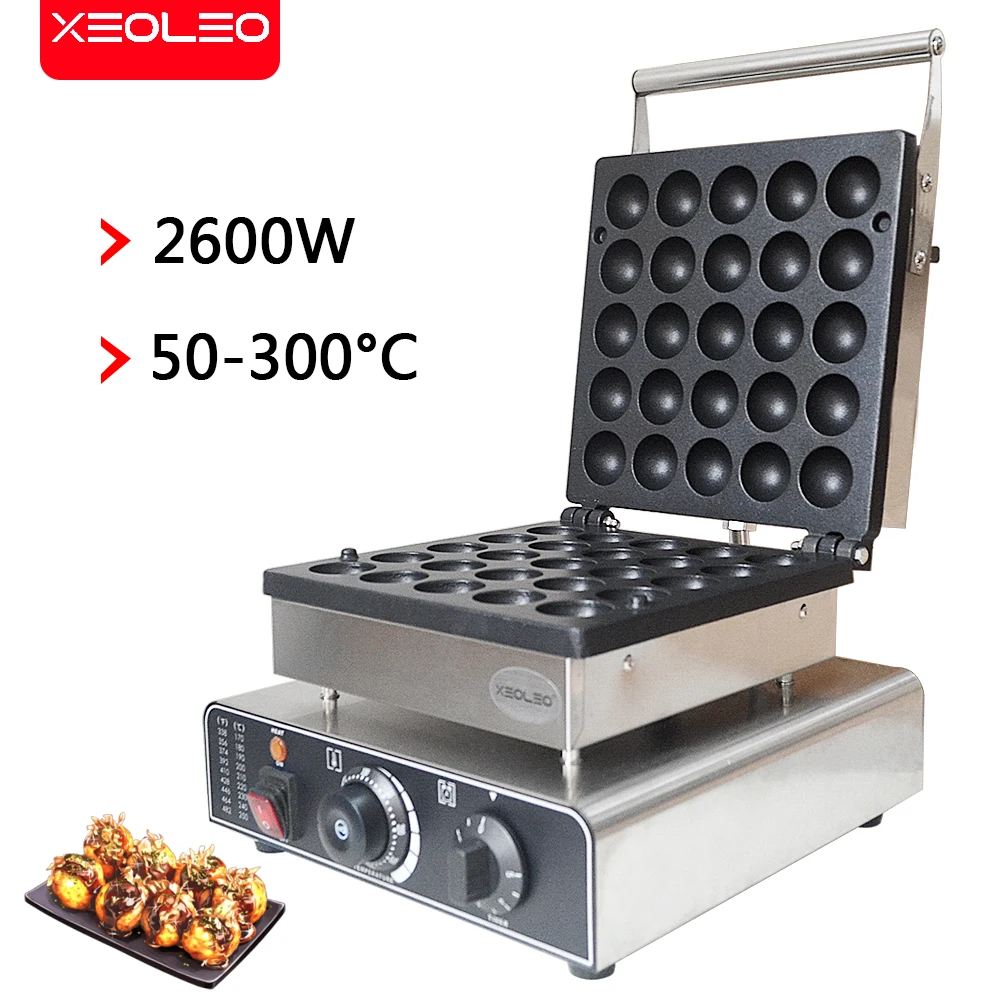 Xeoleo elektrische Waffeleisen 850w runde Kugel waffel maschine 4cm Waffel herstellungs maschinen