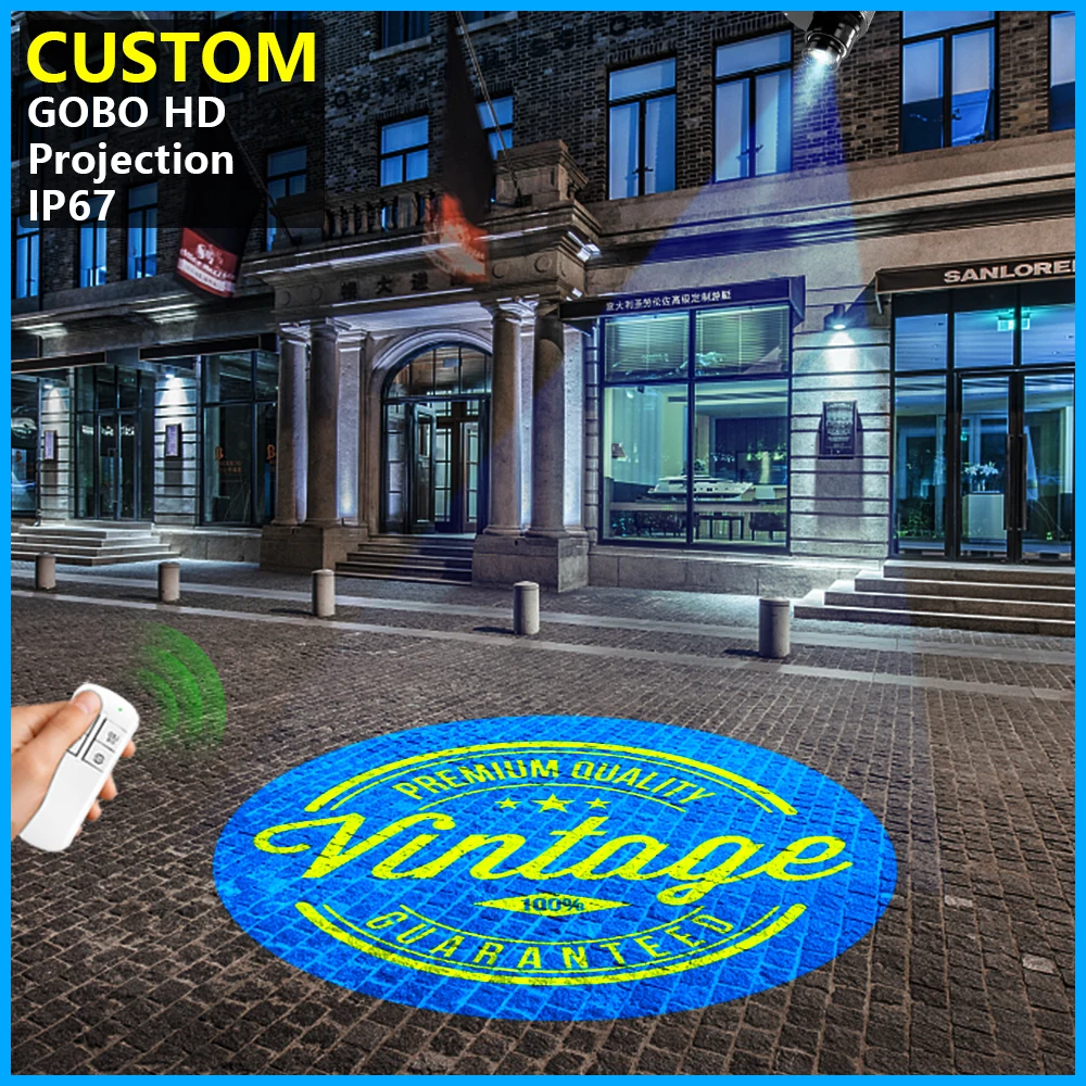 Custom  Led HD Indoor Door Head Outdoor ip67 Waterproof Rotating Advertising Image Projection Lamp