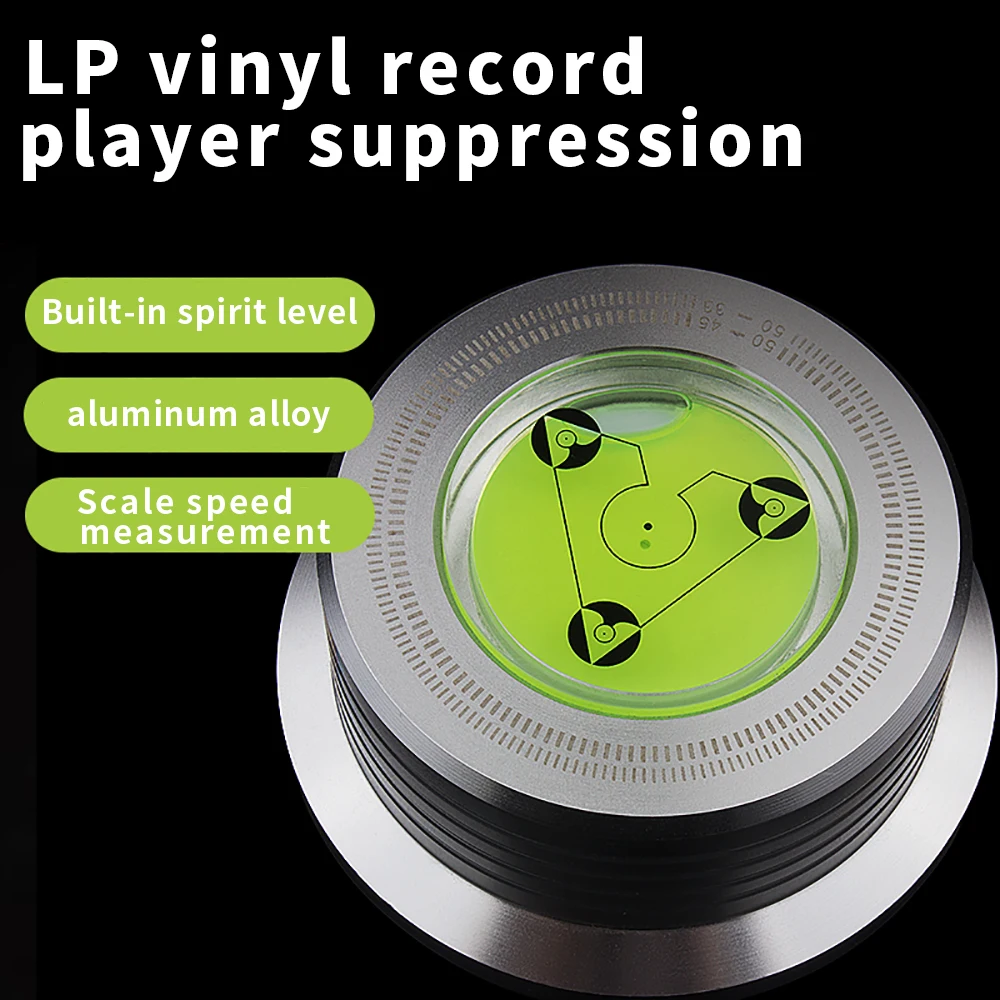 Universal 50Hz LP Vinyl Record Player Disc Turntable Stabilizer with Level Aluminum Alloy Weight