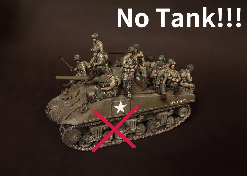1/35 Scale Die-cast Resin  Model Assembly Kit (14 Figures) Unpainted, Free Shipping (no Tank)