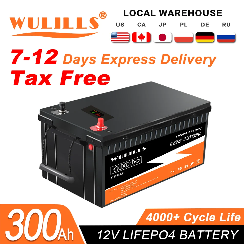 New 12V 24V 48V 100Ah 200Ah 280Ah 300Ah LiFePo4 Battery Pack Lithium Iron Phosphate Batteries